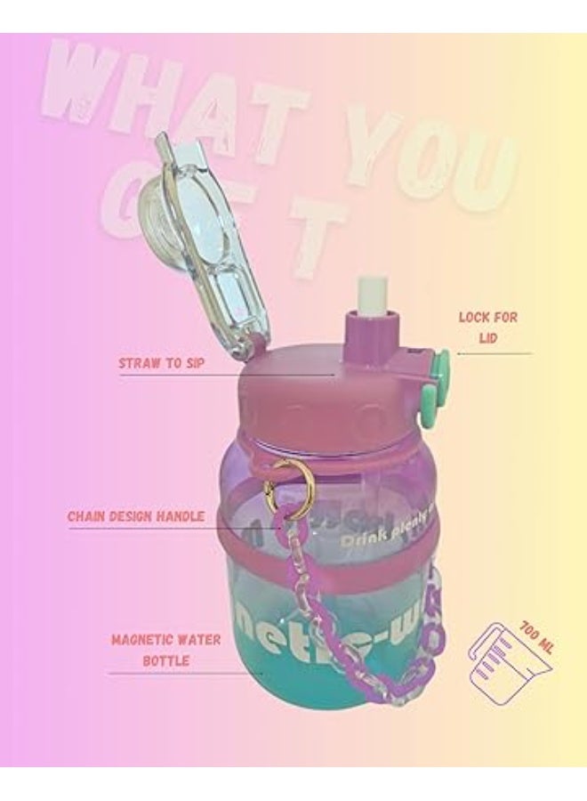 MINIIMODZ MINII MODZ Kids Magnetic Belt Water Bottle with Straw | 700 ml water bottle Best for School, Walks & Picnics - Image 3